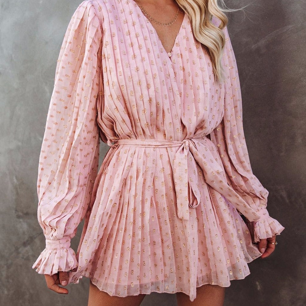 Walking on Sunshine Metallic Pleated Romper from Vici